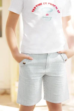 Tartine et Chocolat Short Emeraude rayures|Enfant Pantalons - Shorts