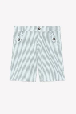 Tartine et Chocolat Short Emeraude rayures|Enfant Pantalons - Shorts