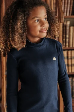 Tartine et Chocolat Sous-pull Marine écusson hérisson|Enfant T-Shirts - Blouses