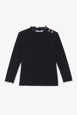 Tartine et Chocolat Sous-pull Noir col cheminé|Enfant T-Shirts - Blouses