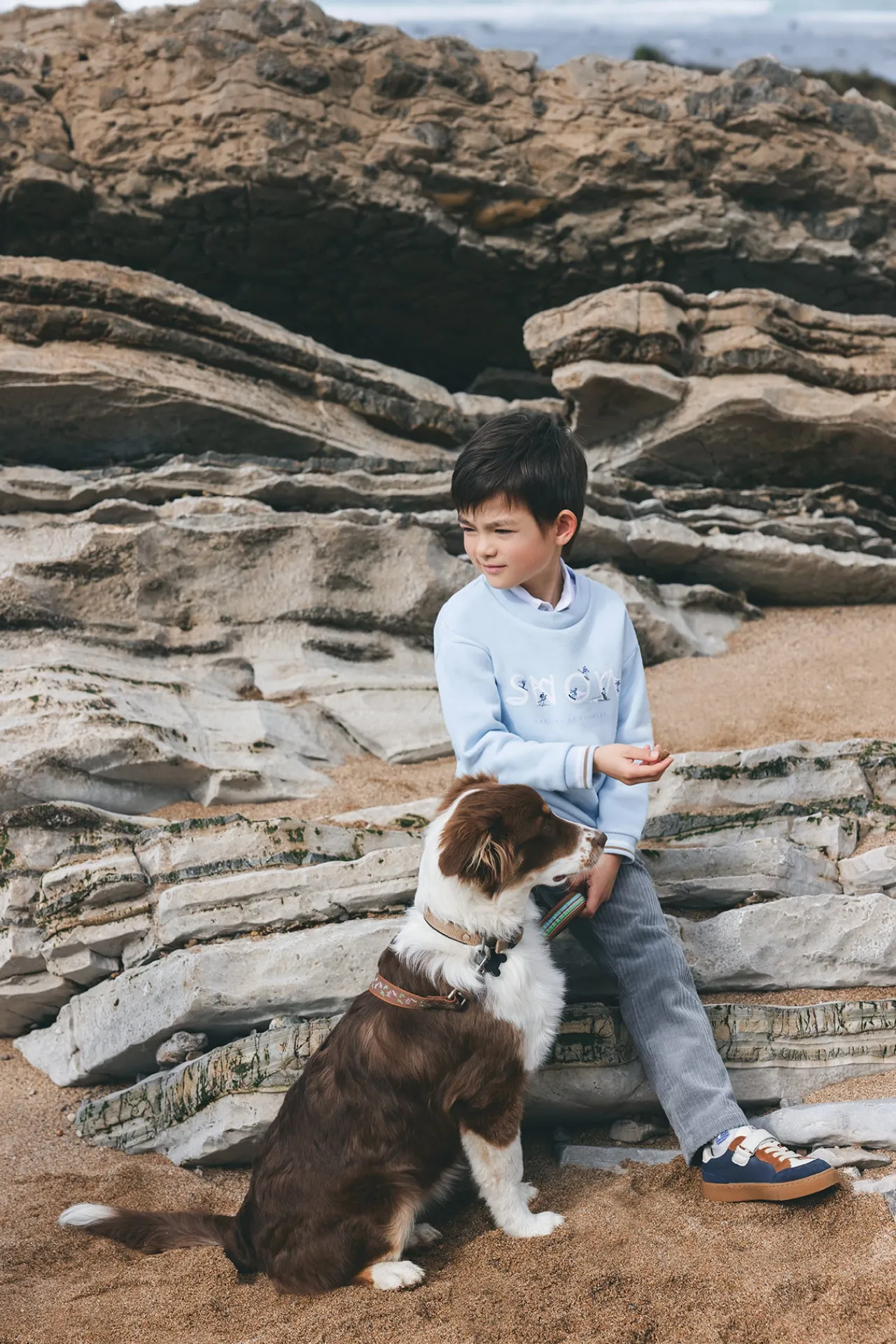 Tartine et Chocolat Sweat Bleu glacier snow|Enfant Pulls - Gilets - Sweats
