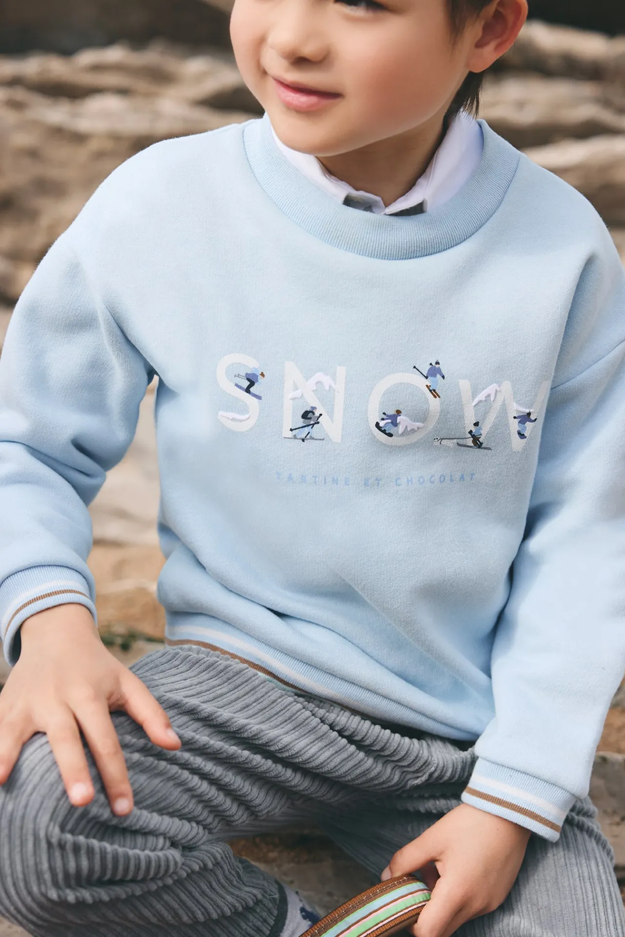 Tartine et Chocolat Sweat Bleu glacier snow|Enfant Pulls - Gilets - Sweats
