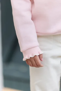 Tartine et Chocolat Sweat Rose poudré illustration fleurs|Enfant Cardigans - Pulls - Sweats