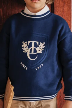 Tartine et Chocolat Sweat Marine écusson TC|Enfant Pulls - Gilets - Sweats
