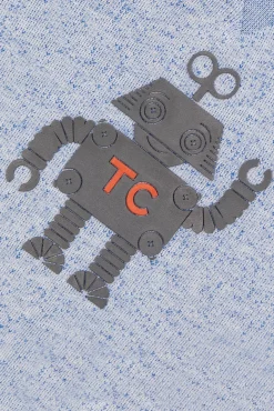 Tartine et Chocolat Sweat Bleu grisé illustration robot| Pulls - Gilets - Sweats