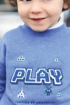 Tartine et Chocolat Sweat Bleu électrique play| Pulls - Gilets - Sweats