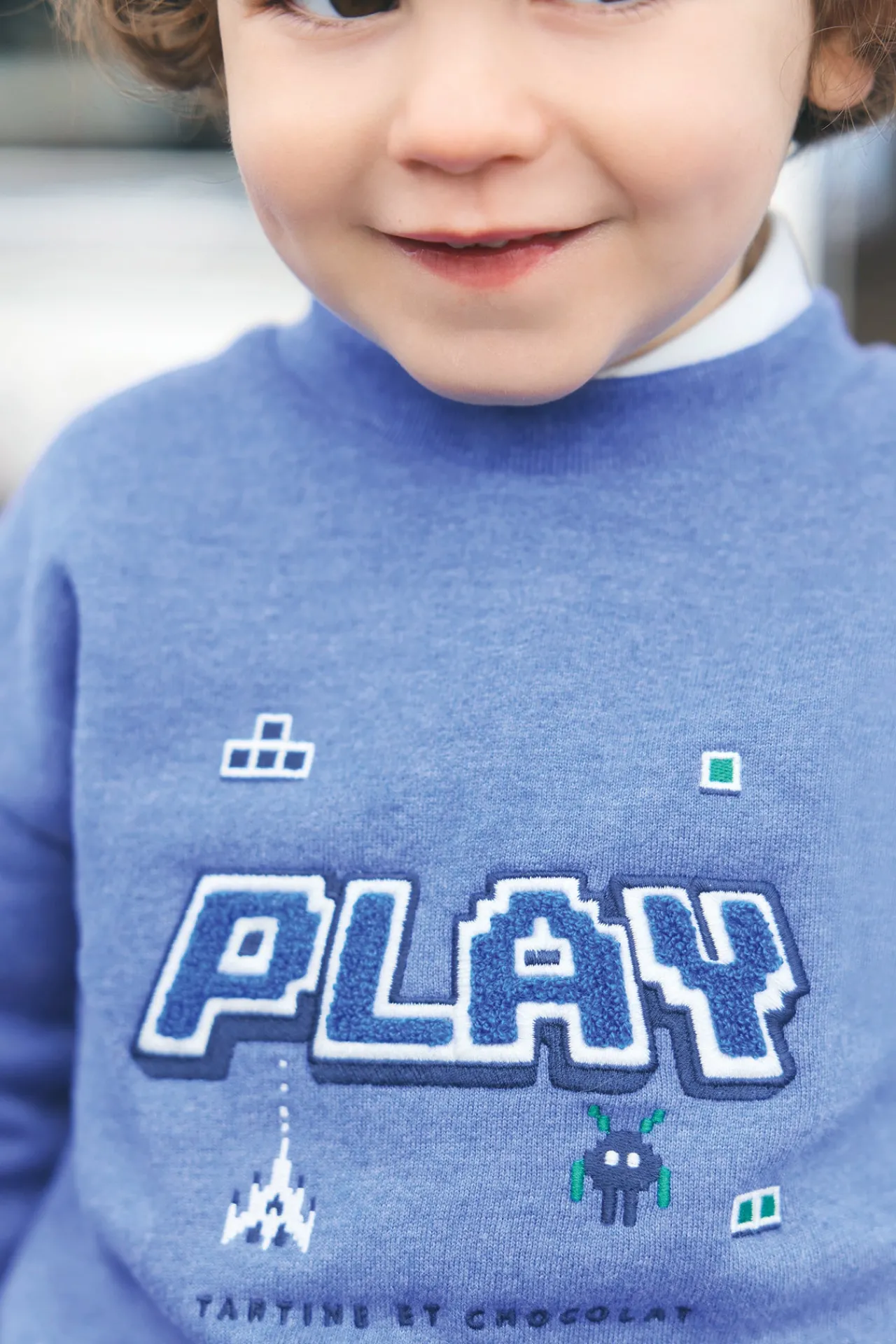 Tartine et Chocolat Sweat Bleu électrique play| Pulls - Gilets - Sweats