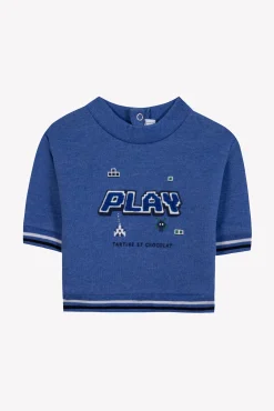 Tartine et Chocolat Sweat Bleu électrique play| Pulls - Gilets - Sweats