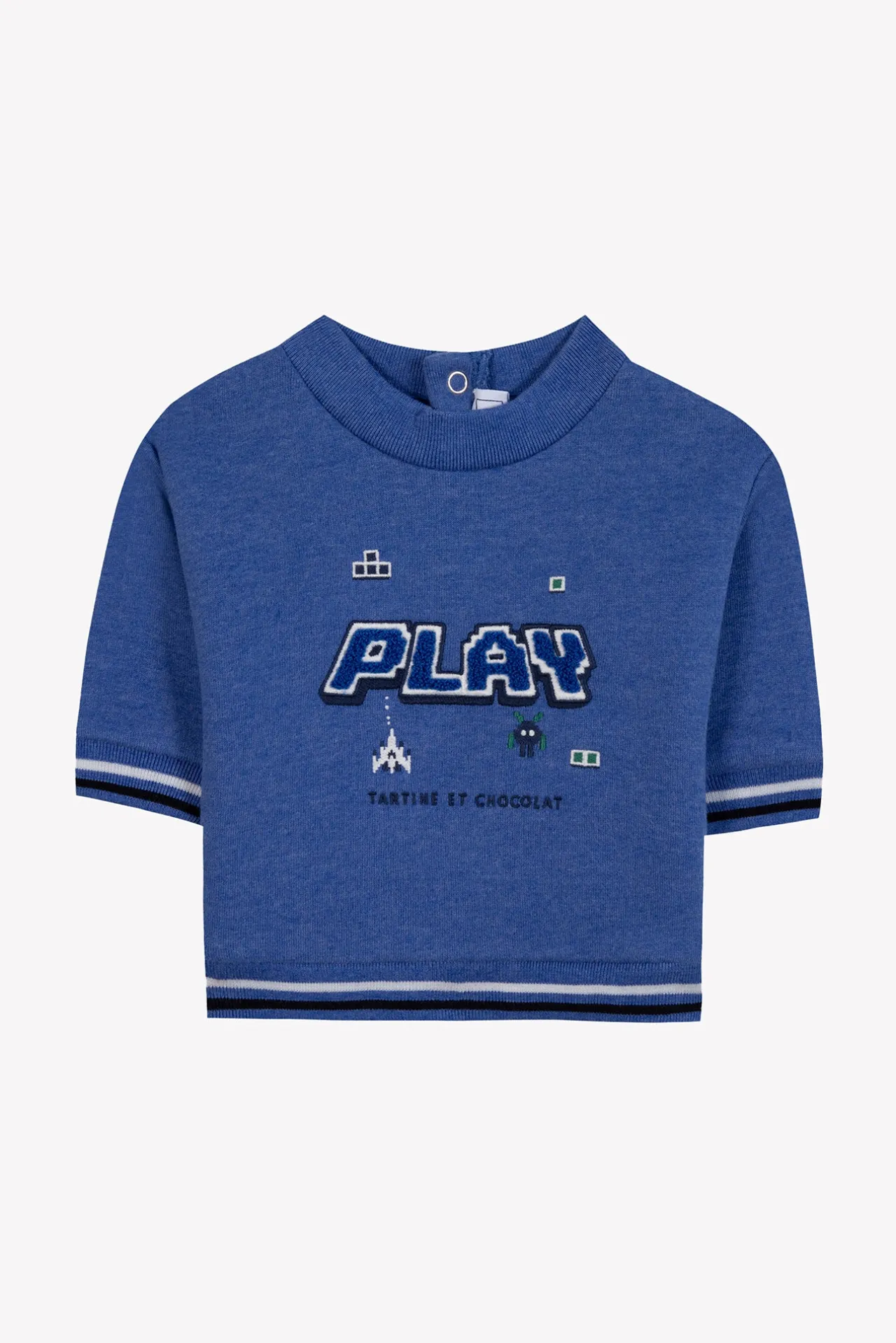 Tartine et Chocolat Sweat Bleu électrique play| Pulls - Gilets - Sweats