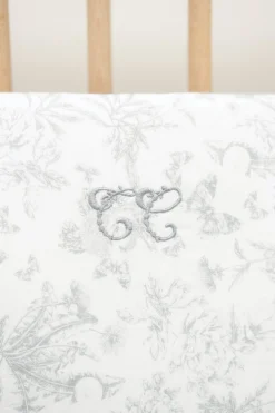 Tartine et Chocolat Tour de lit Imprimé inspiration toile de jouy gris| Toile De Jouy Gris|Gigoteuses - Linges De Lit