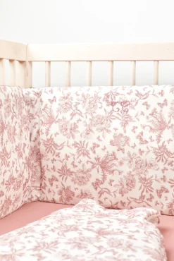 Tartine et Chocolat Tour de lit Imprimé inspiration Toile de Jouy rose| Toile De Jouy Rose|Gigoteuses - Linges De Lit