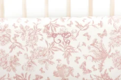 Tartine et Chocolat Tour de lit Imprimé inspiration Toile de Jouy rose| Toile De Jouy Rose|Gigoteuses - Linges De Lit