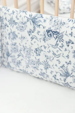 Tartine et Chocolat Tour de lit Imprimé inspiration toile de jouy bleu| Toile De Jouy Bleu|Gigoteuses - Linges De Lit