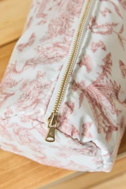 Tartine et Chocolat Trousse de toilette toile enduite Imprimé inspiration Toile de Jouy rose| Toile De Jouy Rose|Linges - Accessoires De Bain