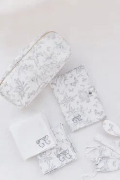 Tartine et Chocolat Trousse zippée Imprimé inspiration Toile de Jouy gris| Linges - Accessoires De Bain|Toile De Jouy Gris