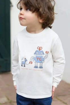 Tartine et Chocolat T-shirt Rouille illustration petit robot| T-Shirts - Polos