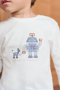 Tartine et Chocolat T-shirt Rouille illustration petit robot| T-Shirts - Polos