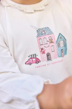 Tartine et Chocolat T-shirt Prune illustration maison de campagne| T-Shirts - Blouses
