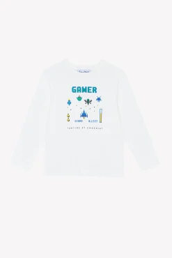 Tartine et Chocolat T-shirt Bleu électrique illustration gamer|Enfant T-Shirts - Polos