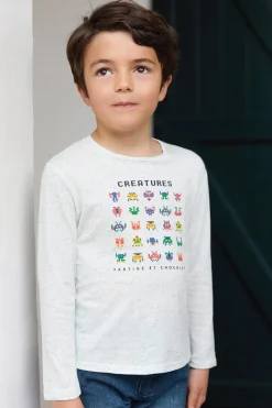 Tartine et Chocolat T-shirt Bleu électrique illustration créatures|Enfant T-Shirts - Polos