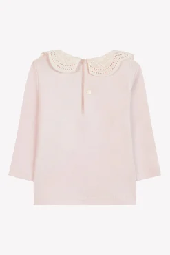 Tartine et Chocolat T-shirt Rose pâle col dentelle| T-Shirts - Blouses