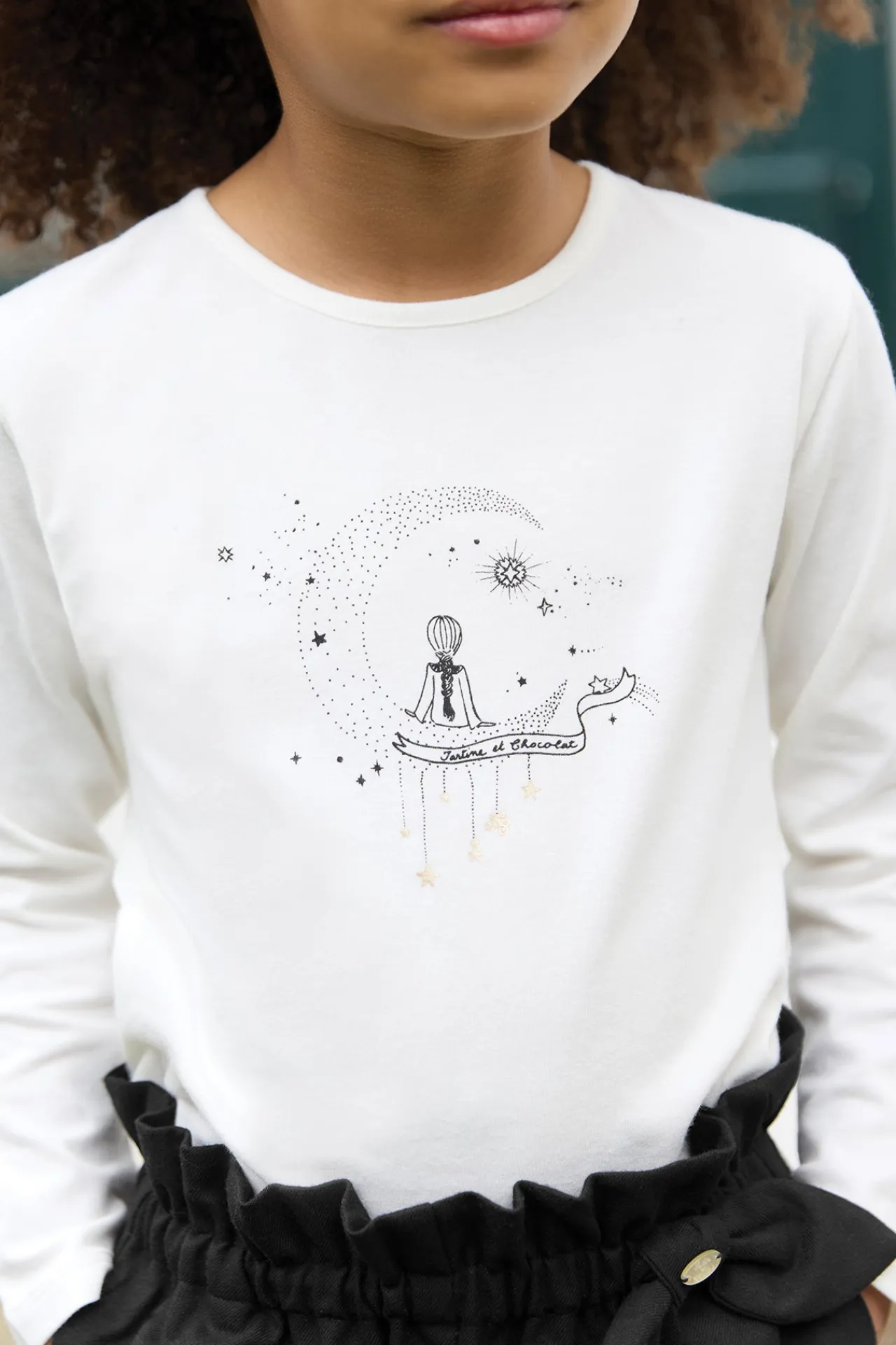 Tartine et Chocolat T-shirt Ecru illustration rêves étoilés|Enfant T-Shirts - Blouses