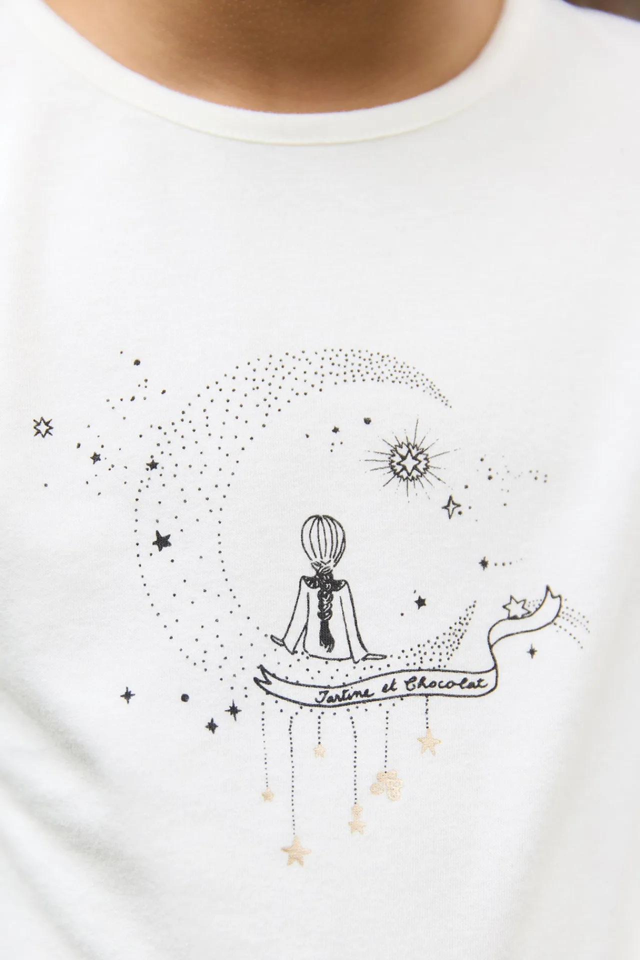 Tartine et Chocolat T-shirt Ecru illustration rêves étoilés|Enfant T-Shirts - Blouses
