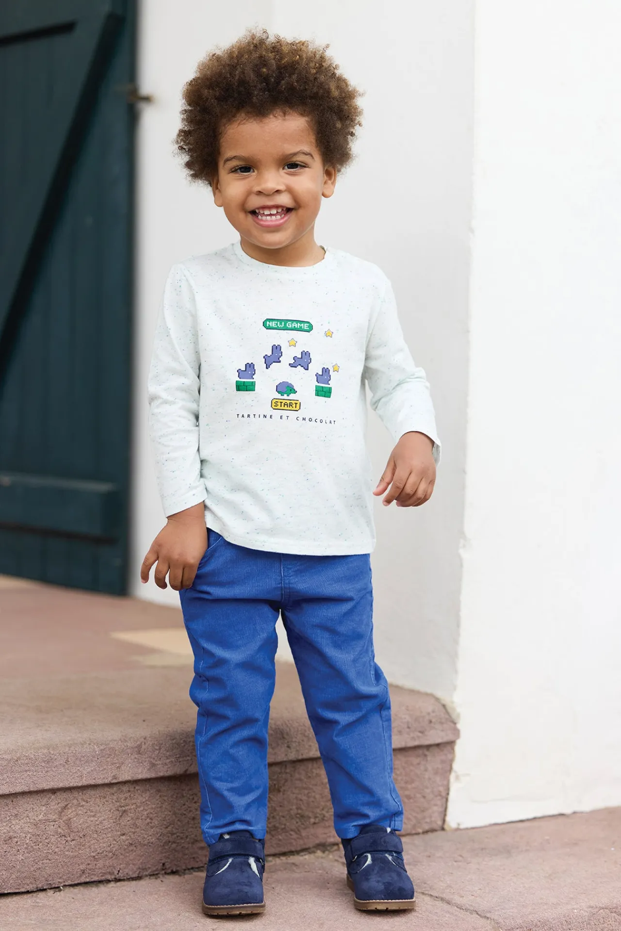 Tartine et Chocolat T-shirt Bleu électrique illustration new game| T-Shirts - Polos