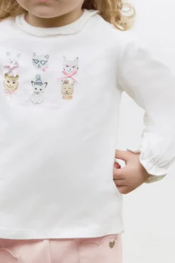 Tartine et Chocolat T-shirt Ecru illustration petits chats| T-Shirts - Blouses