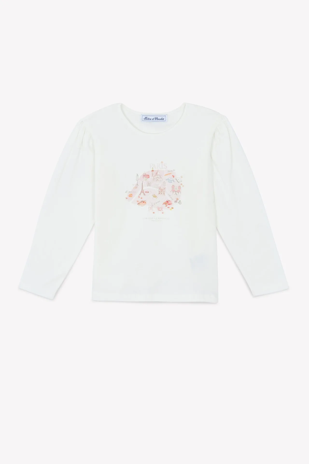 Tartine et Chocolat T-shirt Ecru illustration paris|Enfant T-Shirts - Blouses