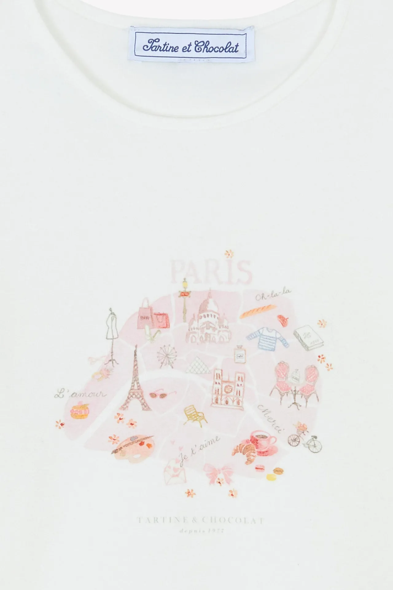 Tartine et Chocolat T-shirt Ecru illustration paris|Enfant T-Shirts - Blouses