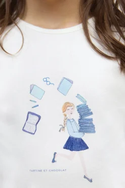 Tartine et Chocolat T-shirt Ecru illustration back to school|Enfant T-Shirts - Blouses