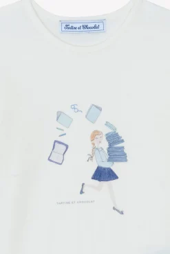 Tartine et Chocolat T-shirt Ecru illustration back to school|Enfant T-Shirts - Blouses