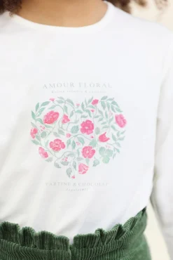 Tartine et Chocolat T-shirt Magenta illustration amour floral|Enfant T-Shirts - Blouses