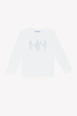 Tartine et Chocolat T-shirt Bleu grisé illustration trois robots|Enfant T-Shirts - Polos