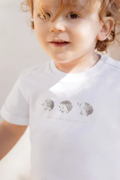 Tartine et Chocolat T-shirt Blanc illustration hérissons| T-Shirts - Polos