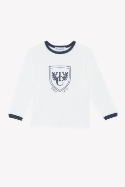 Tartine et Chocolat T-shirt Ecru écusson TC|Enfant T-Shirts - Polos