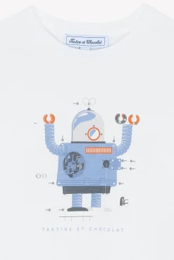 Tartine et Chocolat T-shirt Rouille illustration robot|Enfant T-Shirts - Polos