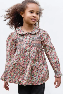 Tartine et Chocolat Tunique Tissu liberty manche smock|Enfant T-Shirts - Blouses