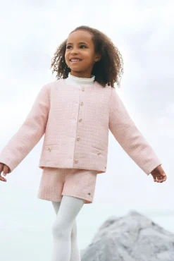Tartine et Chocolat Veste Rose poudré tweed|Enfant Manteaux - Vestes