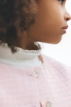 Tartine et Chocolat Veste Rose poudré tweed|Enfant Manteaux - Vestes